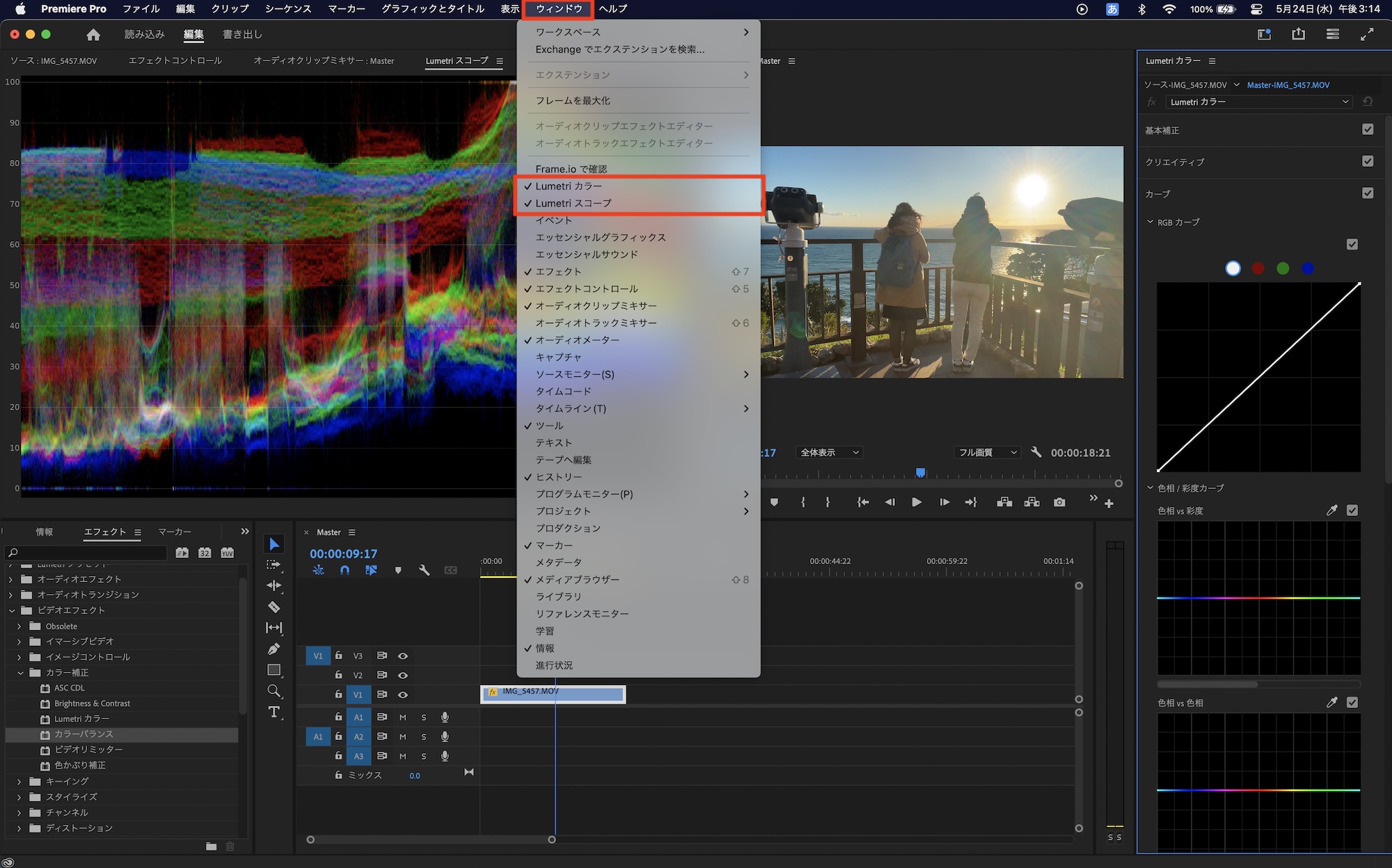 [Premiere Pro] クリップに色補正やグレーディングを追加できるLumetriカラーとは？